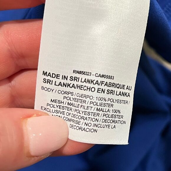 NWOT Nike Mens Dri-Fit T-Shirt Quarter Zip Mock Neck Pullover Royal Blue Large - Picture 2 of 4